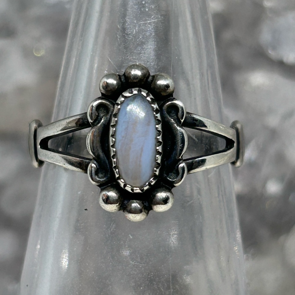 Vintage Native Agate Sterling Ring - image 2